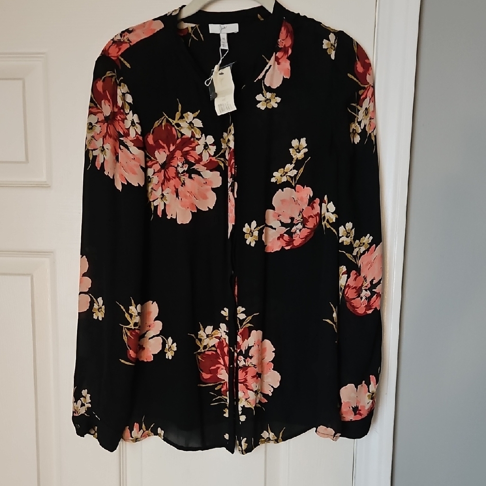 Joie Pink Long Sleeve Relaxed Blouse